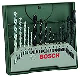 Bosch Set mixto Mini-X-Line con 15 unidades para taladrar (para madera, piedra y...