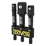 LEXIVON Juego de adaptadores de vaso de impacto, broca de extensión de 3' con...